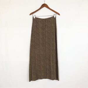 Vintage 90s Ann Taylor Maxi Skirt Cheetah‎ Size 8 USA Brown